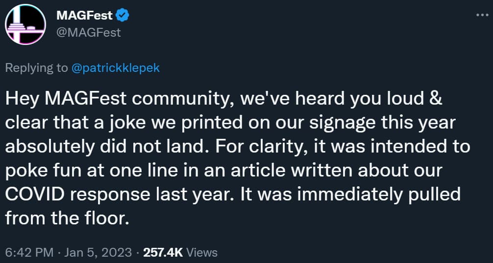 MAGFest organizers formally apologize for mocking Kotaku via Twitter
