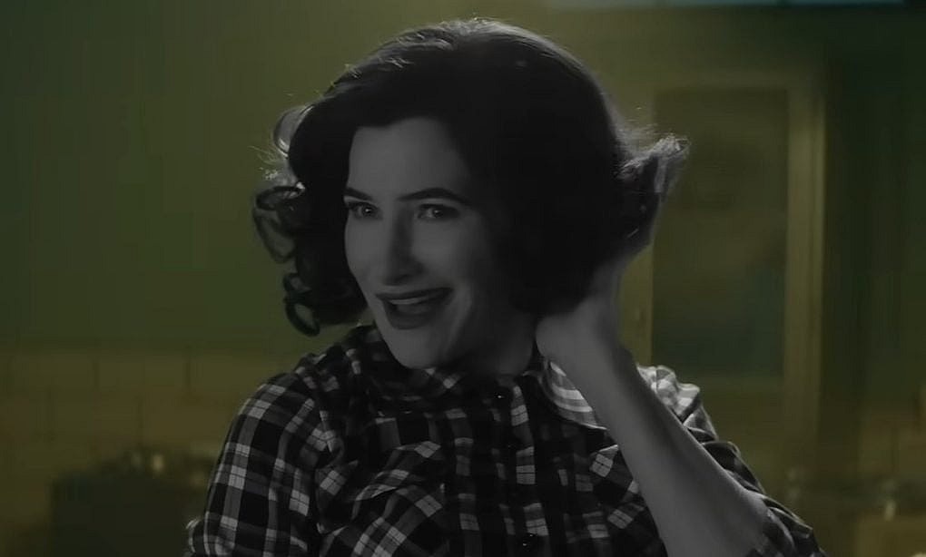 Agatha Harkness (Kathryn Hahn) breaks free from Wanda's (Elizabeth Olsen) illusions in Agatha All Along Season 1 Episode 1 "Seekest Thou the Road" (2024), Marvel Entertainment