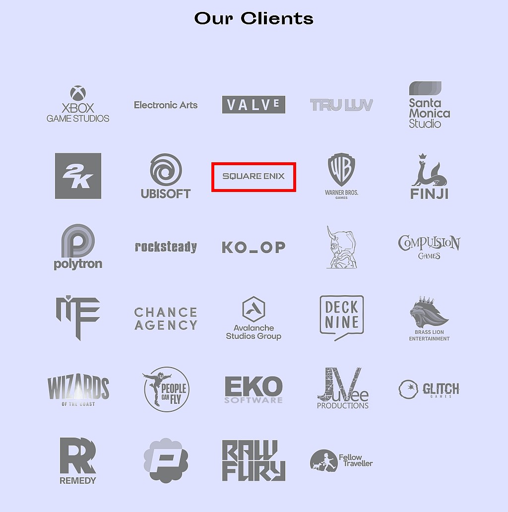 An archive of Sweet Baby Inc.'s official website shows Square Enix as an active client as late as August 2024.