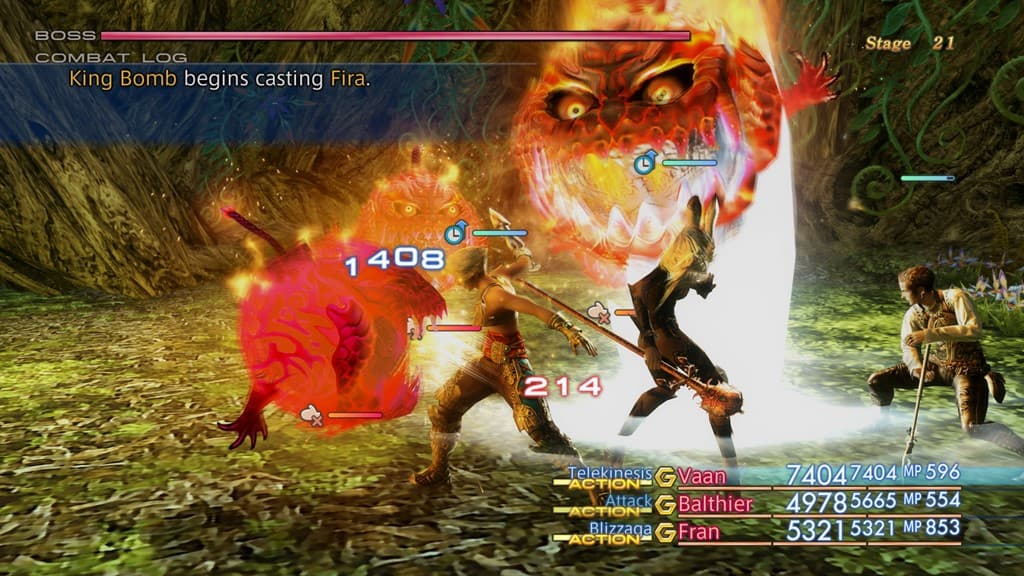 Vaan, Balthier, and Fran face off against a King Bomb and it's brood, while the party uses Gambits via Final Fantasy XII: The Zodiac Age (2017)