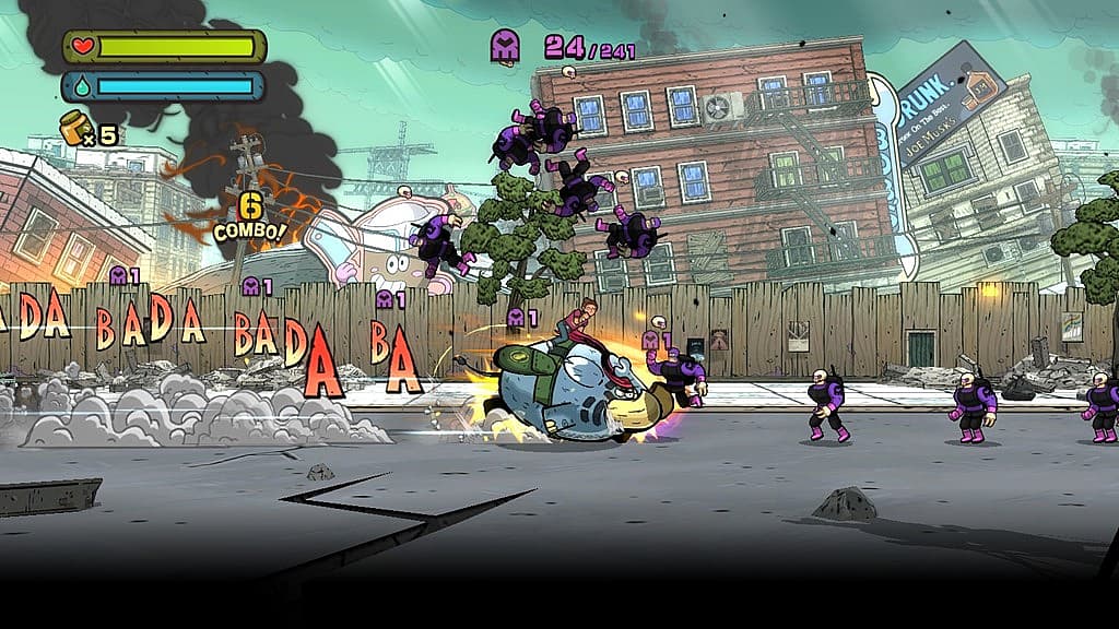 Tembo charges through Phantom soldiers in Tembo the Badass Elephant (2015), Sega