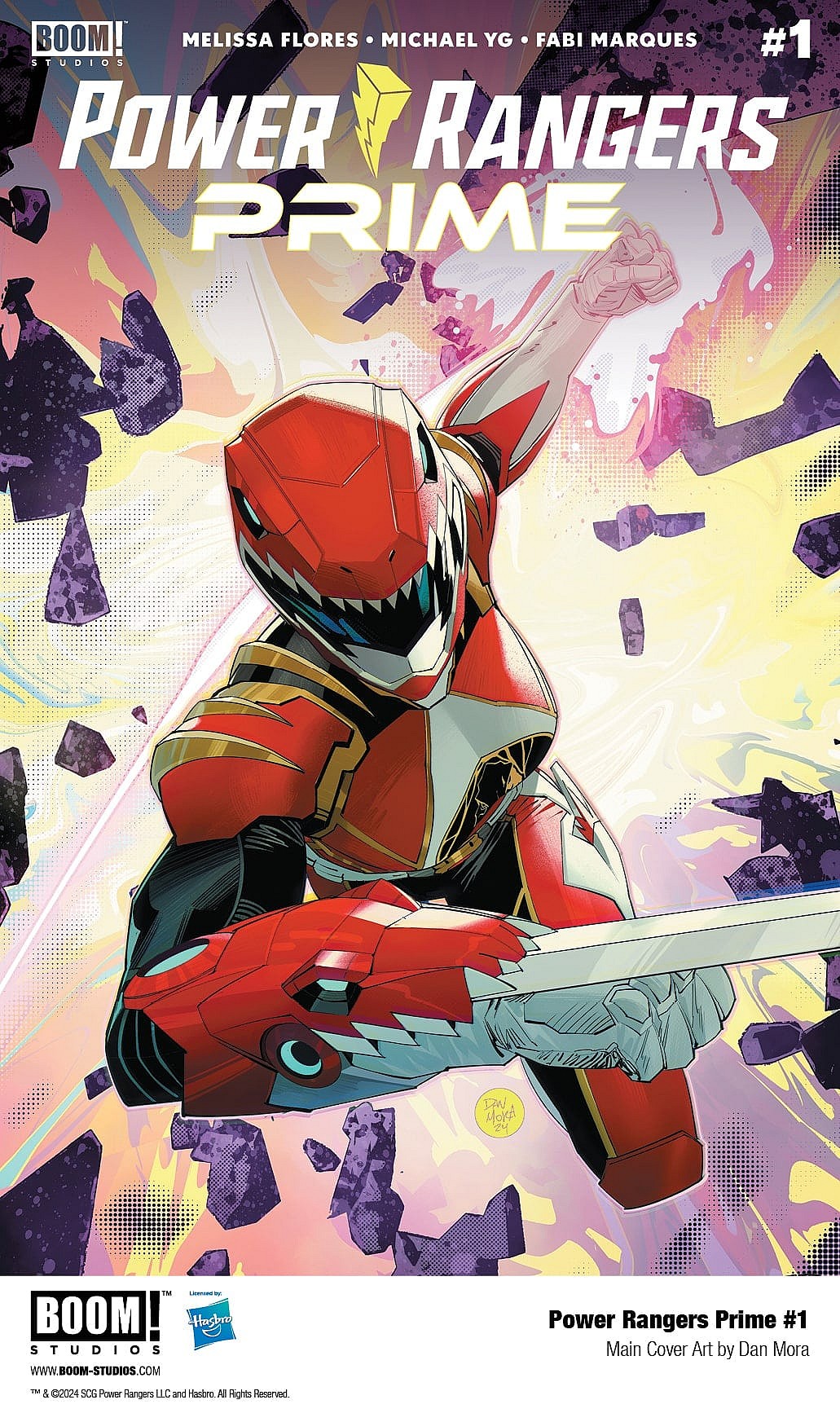 Lauren Shiba dons a new suit on Dan Mora's cover to Power Rangers Prime Vol. 1 #1 (2024), BOOM! Studios