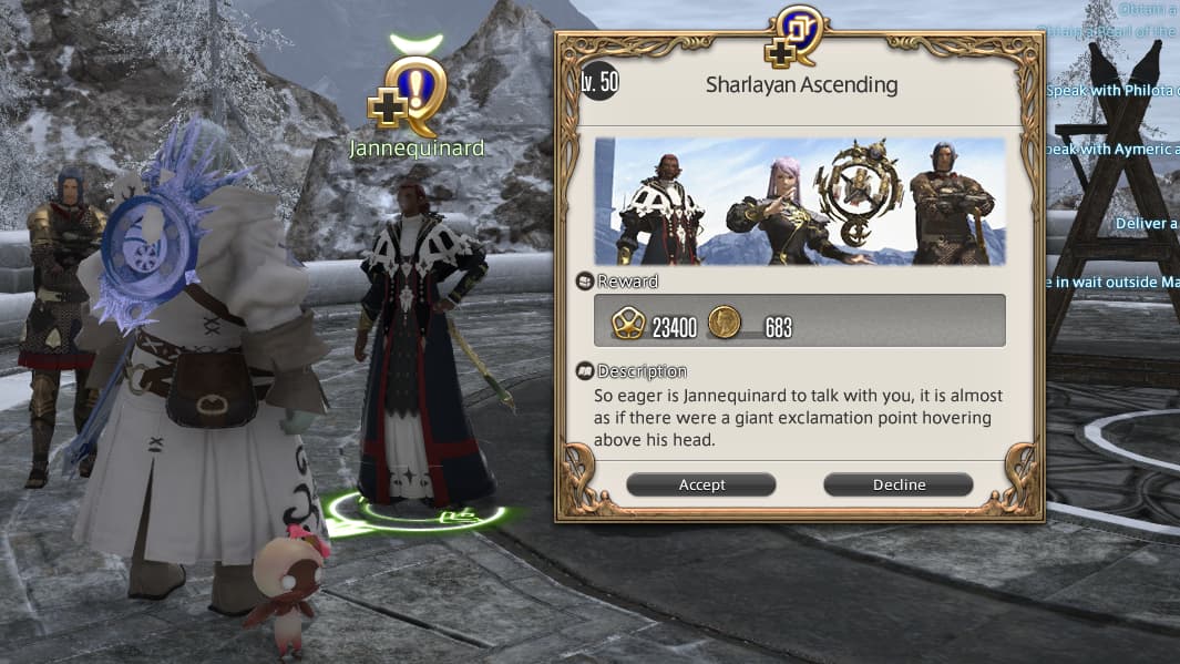 A Roegadyn Astrologian talks Jannequinard for a Feature Quest in Final Fantasy XIV: Endwalker (2021), Square Enix