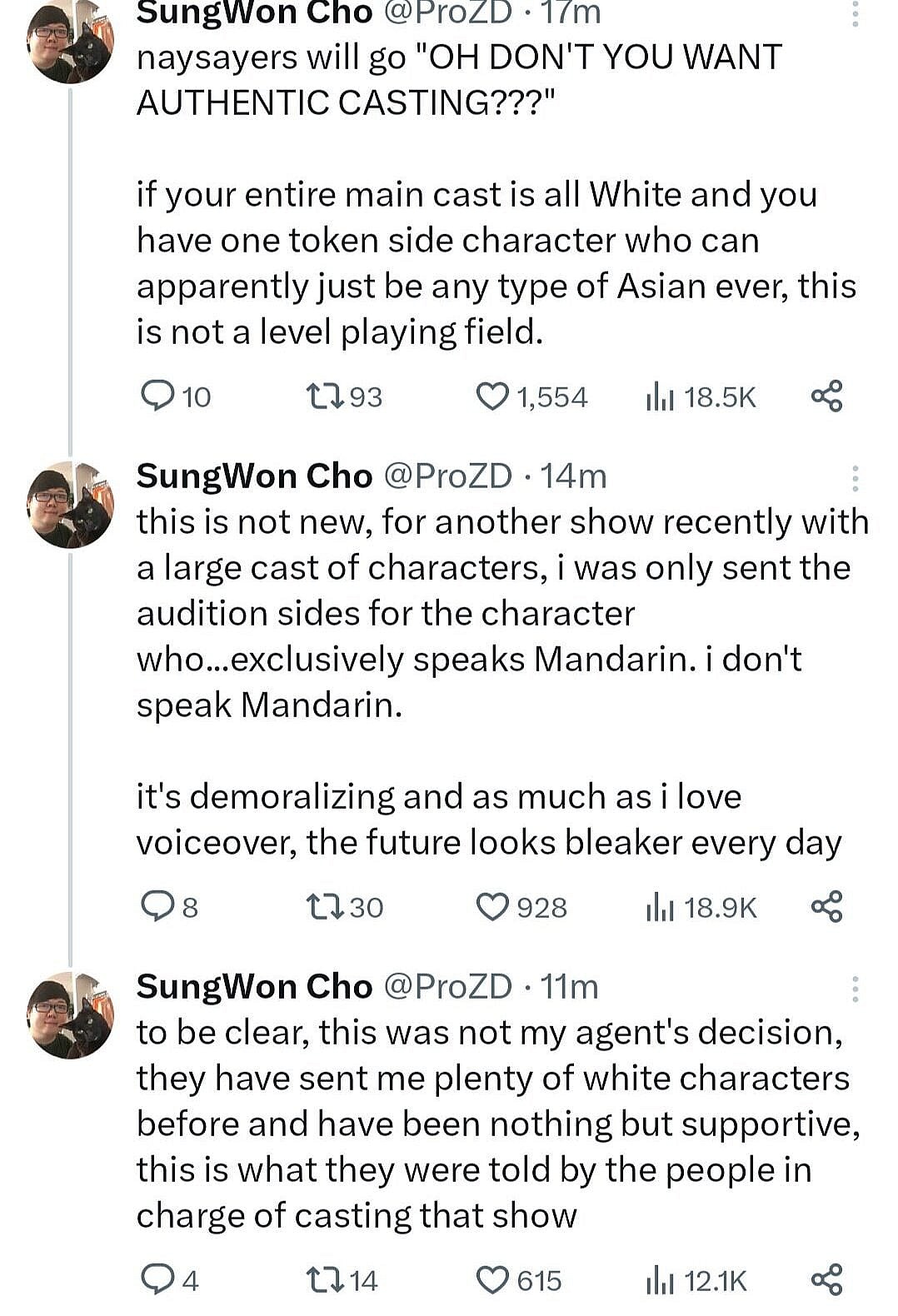 SungWon 'ProZD' Cho weighs in on the industry's race-based casting trend