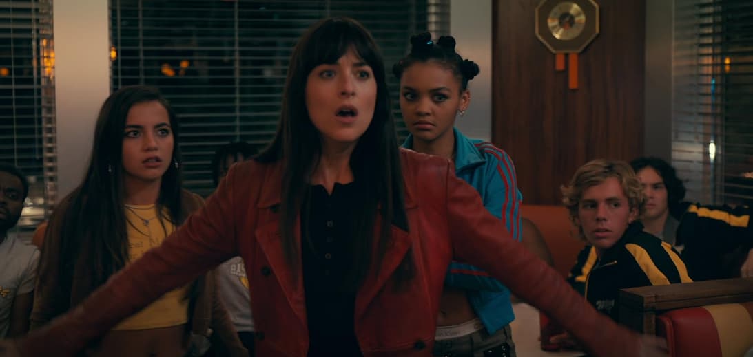 Dakota Johnson, Sydney Sweeney, Isabela Merced, and Celeste O'Connor in Madame Web (2024), Sony Pictures