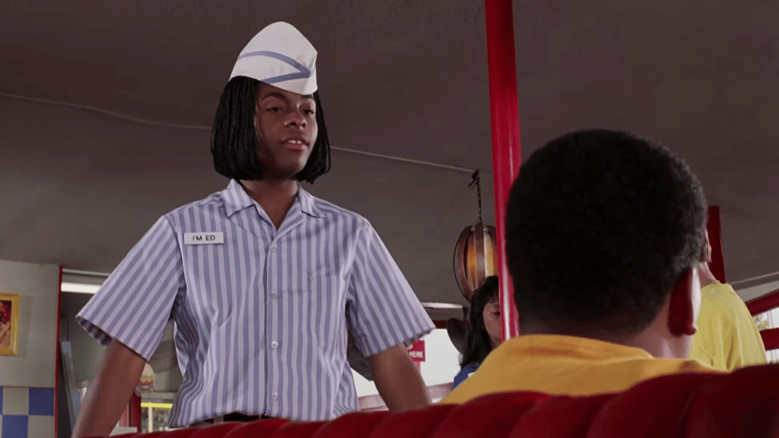 Ed (Kel Mitchell) and Dex meet in the original Good Burger (1997), Nickelodeon Movies