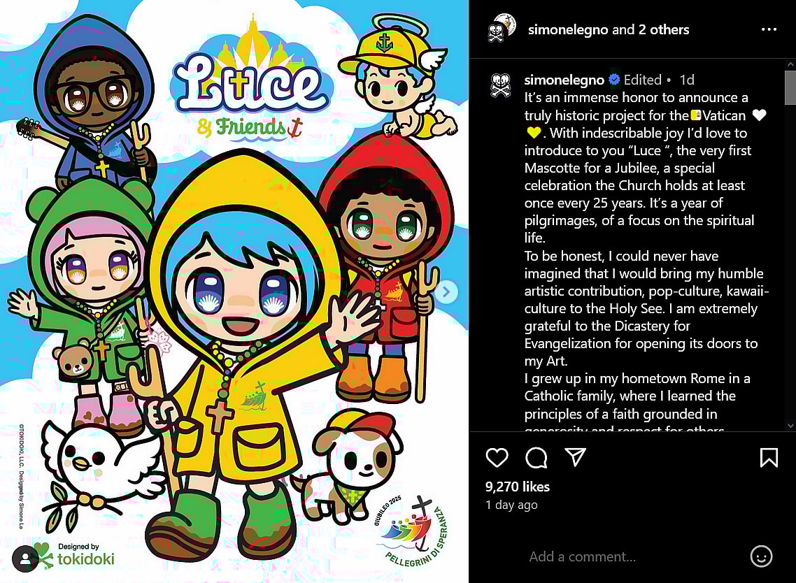Tokidoki artist Simon Legno introduces the Vatican's new mascot, Luce.