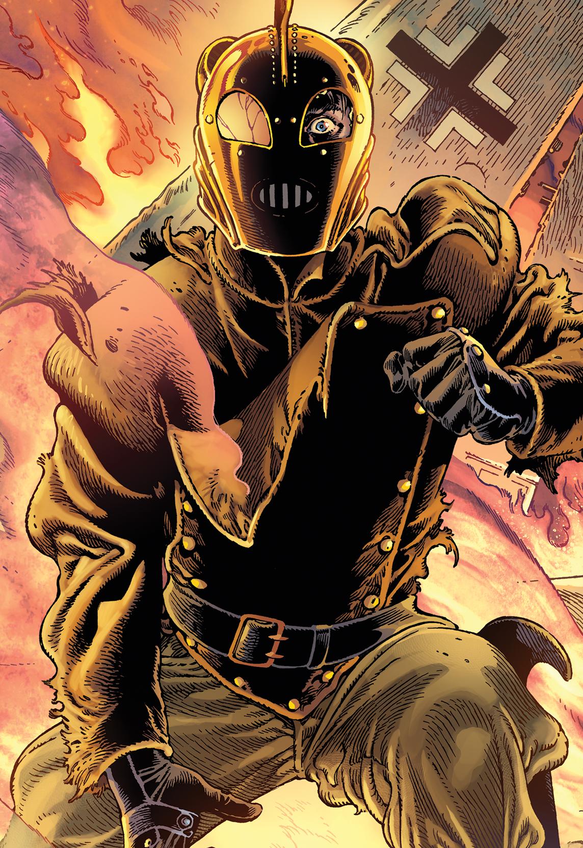 Cliff Secord stands defiant until the end on Gabriel Rodriguez's cover to The Rocketeer: The Great Race Vol. 1 #4 (2024), IDW Publishing