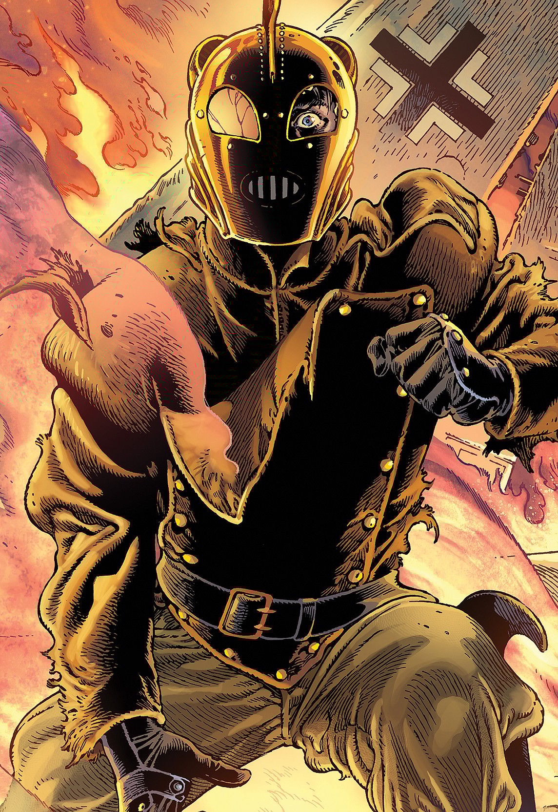 Cliff Secord stands defiant until the end on Gabriel Rodriguez's cover to The Rocketeer: The Great Race Vol. 1 #4 (2024), IDW Publishing