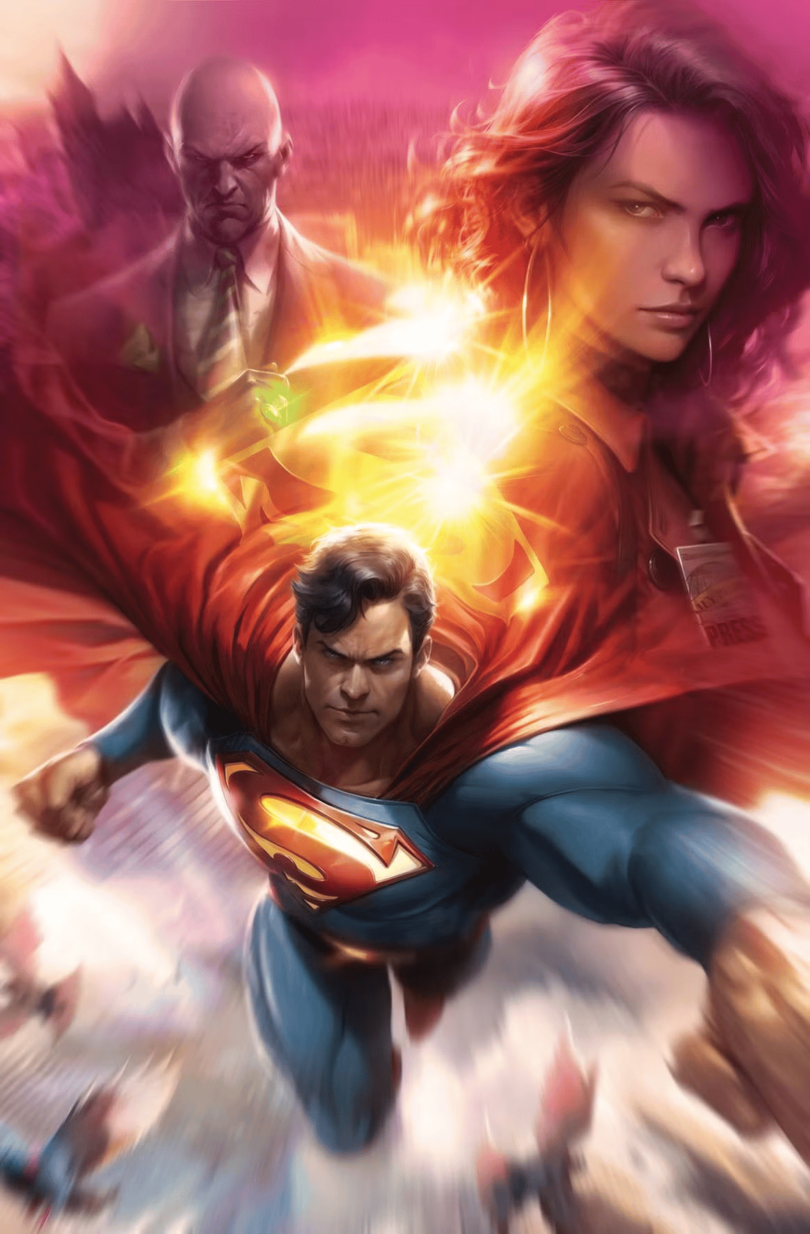 Francesco Mattin's pulled cover to Action Comics #1069 (2024), DC, widely believed to have been generated by AI.