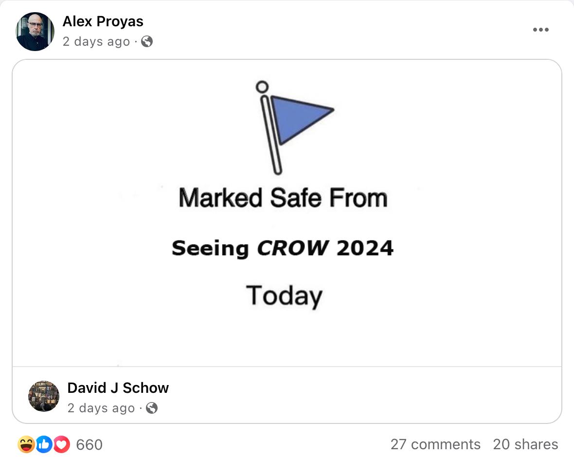 Original 'The Crow' director Alex Proyas laughs at the failure of Lionsgate's 2024 remake.