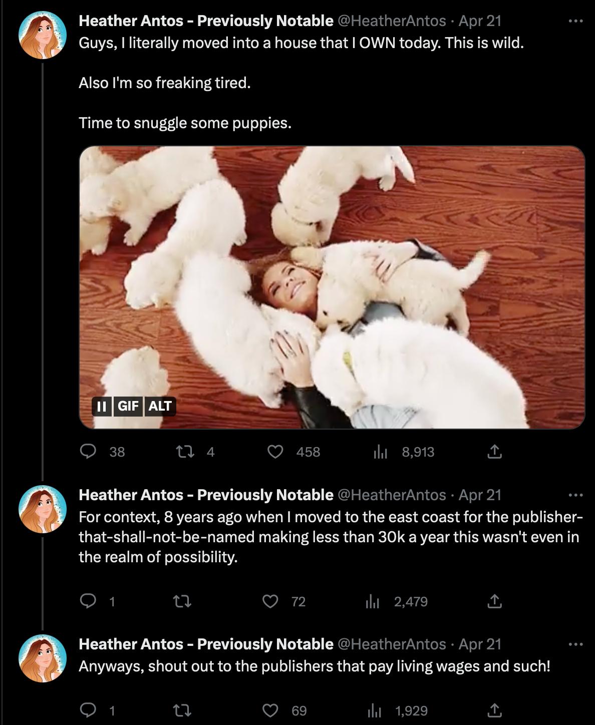 Heather Antos brags about getting paid more