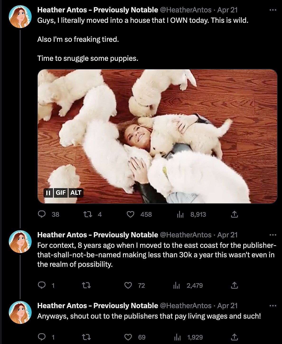 Heather Antos brags about getting paid more