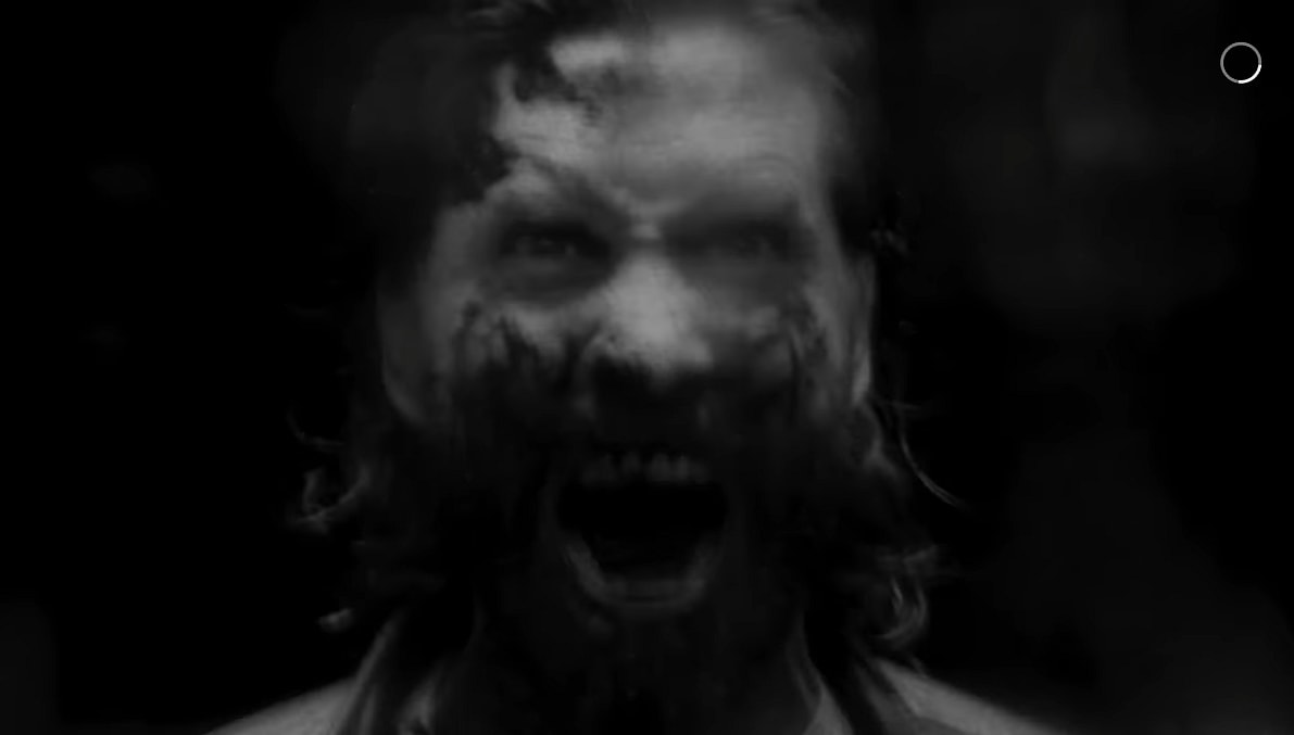 A Horror Flash shows a bloodied and screaming Alan Wake (Ilkka Villi, Matthew Porretta) in Alan Wake II (2023), Epic Games