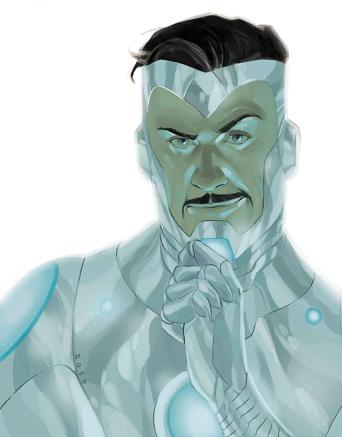 Tony Stark launches a new ad campaign on Phil Noto's variant cover to Superior Iron Man Vol. 1 #2 "Be Superior - Chapter 2: Daredevil vs. Iron Man" (2014), Marvel Comics