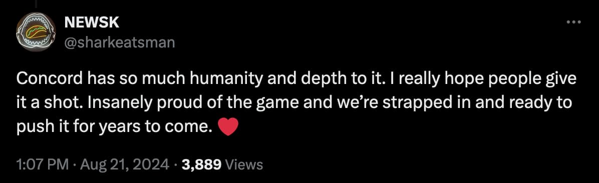 'Concord' lead designer Joe Weisnewski reveals the game has been in development for eight years.