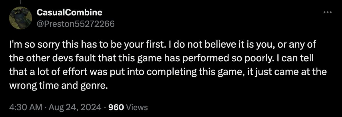'Concord' view model animator Xander Farrells insults the game's critics.