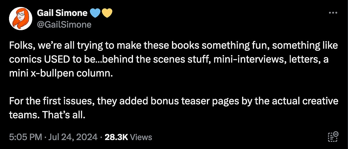 'Uncanny X-Men' writer Gail Simone defends Marvel Comics' new first issue QR code gimmick for its From The Ashes relaunch.