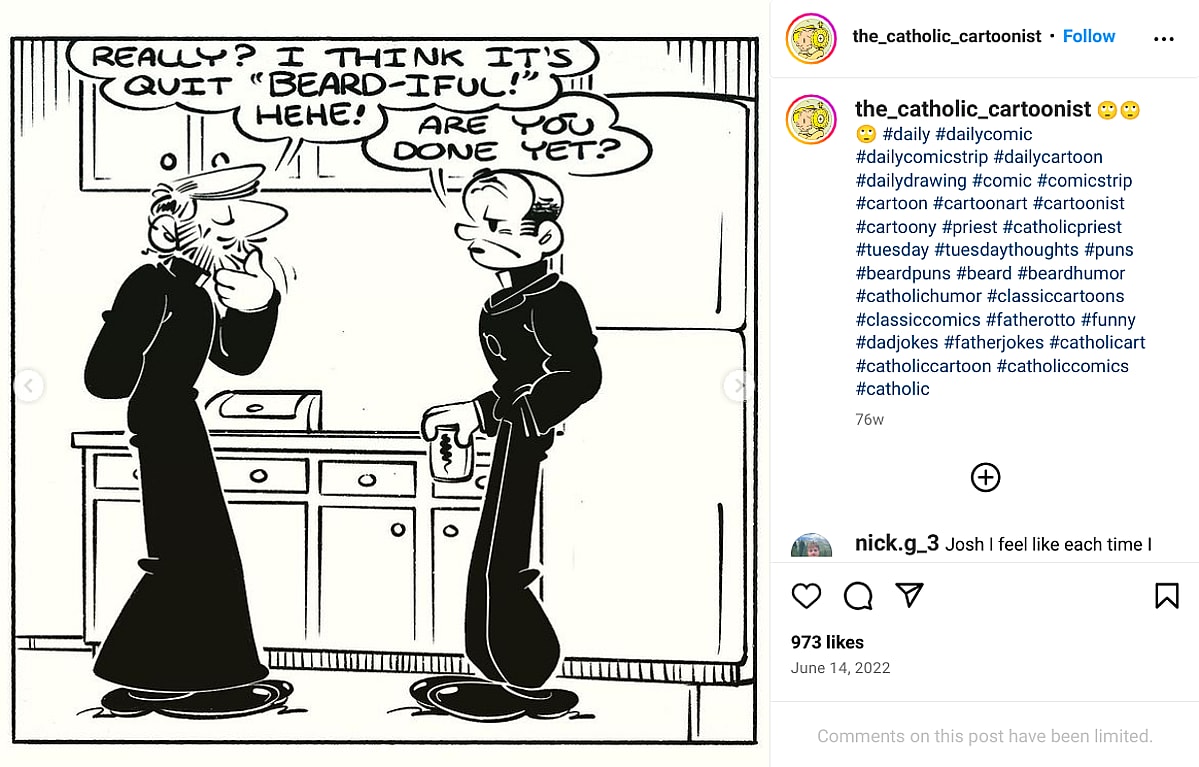 Joshua Masterson, Catholic Cartoonist Instagram