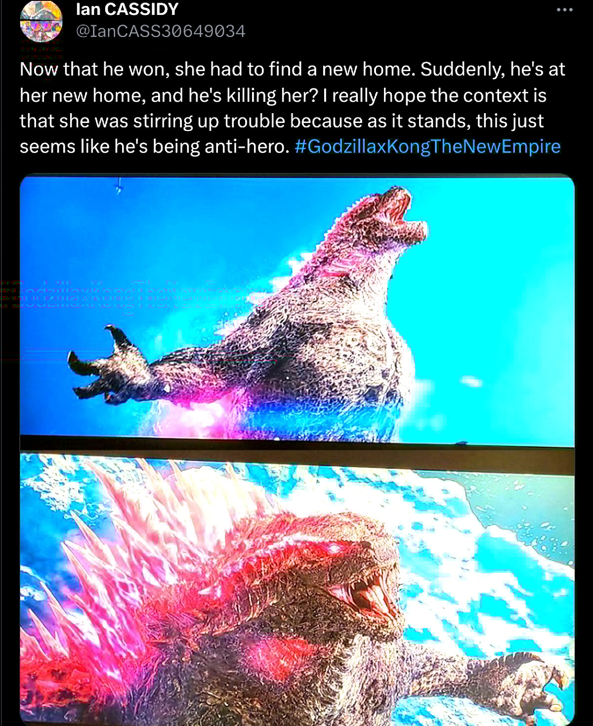 @IanCass30649034 speculates Godzilla is an anti-hero in GxK