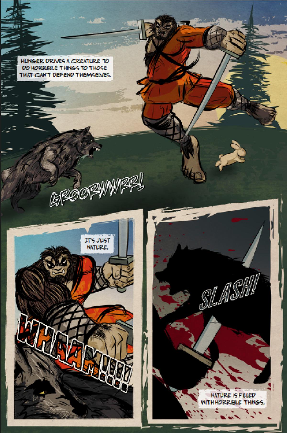Bigfoot has soft spot for soft tails in Bigfoot Knows Karate Vol. 1 #1 (2025), Homebrewed Comics
