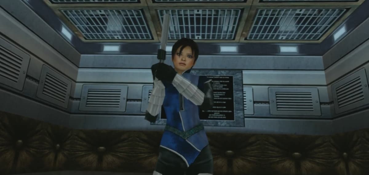 Joanna Dark (Eveline Fischer) is ready for action in Perfect Dark (2010), Microsoft Game Studios
