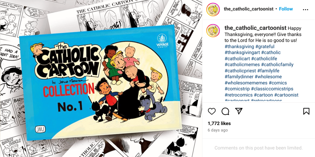Joshua Masterson, Catholic Cartoonist Instagram