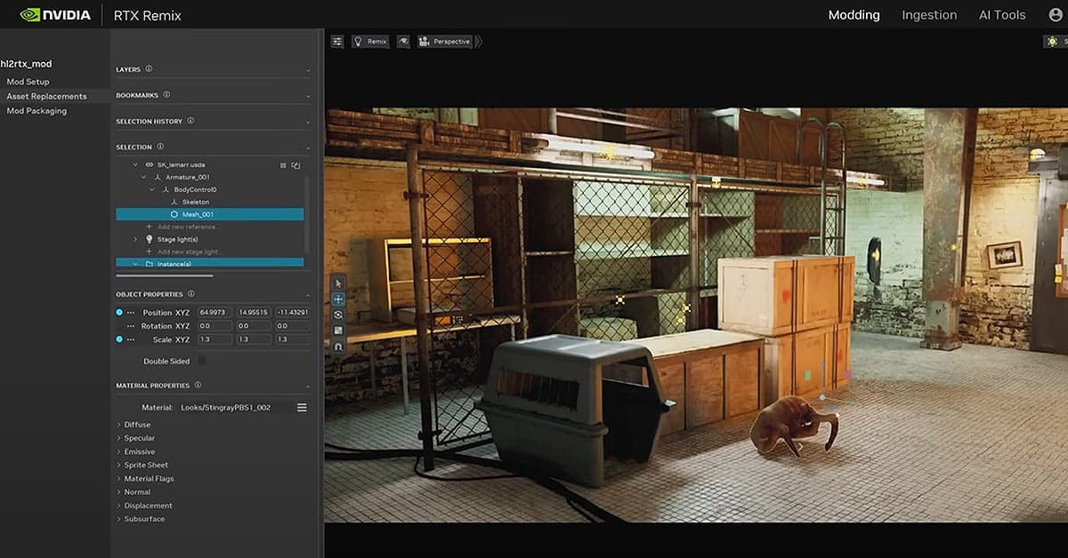 Nvidia demonstrates its RTX Remix technology to remaster older games, via YouTube