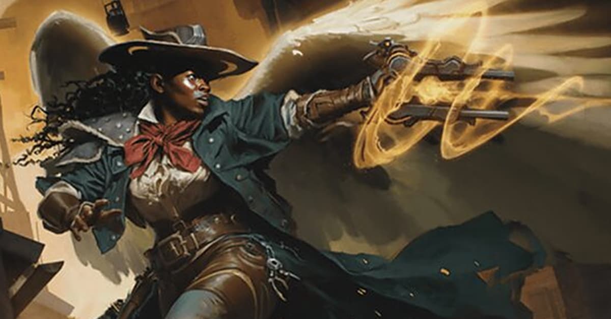 Archangel of Tithes via Card #308 Magic: The Gathering - Outlaws of Thunder Junction, Wizards of the Coast. Art by Denys Tsiperko.
