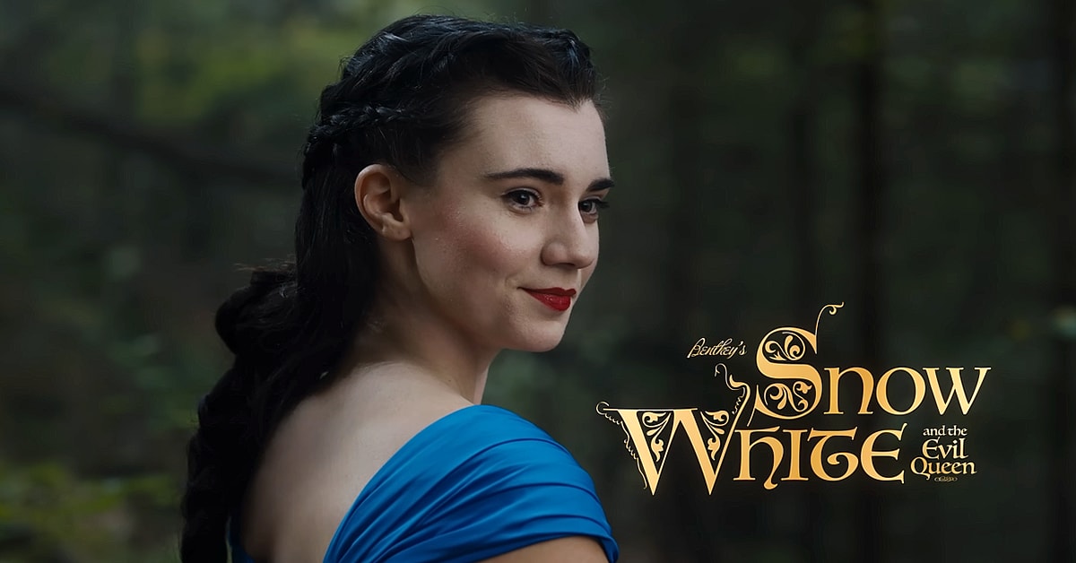Snow White (Brett Cooper) and the title card for the upcoming "Snow White and the Evil Queen" (2024), Bentkey