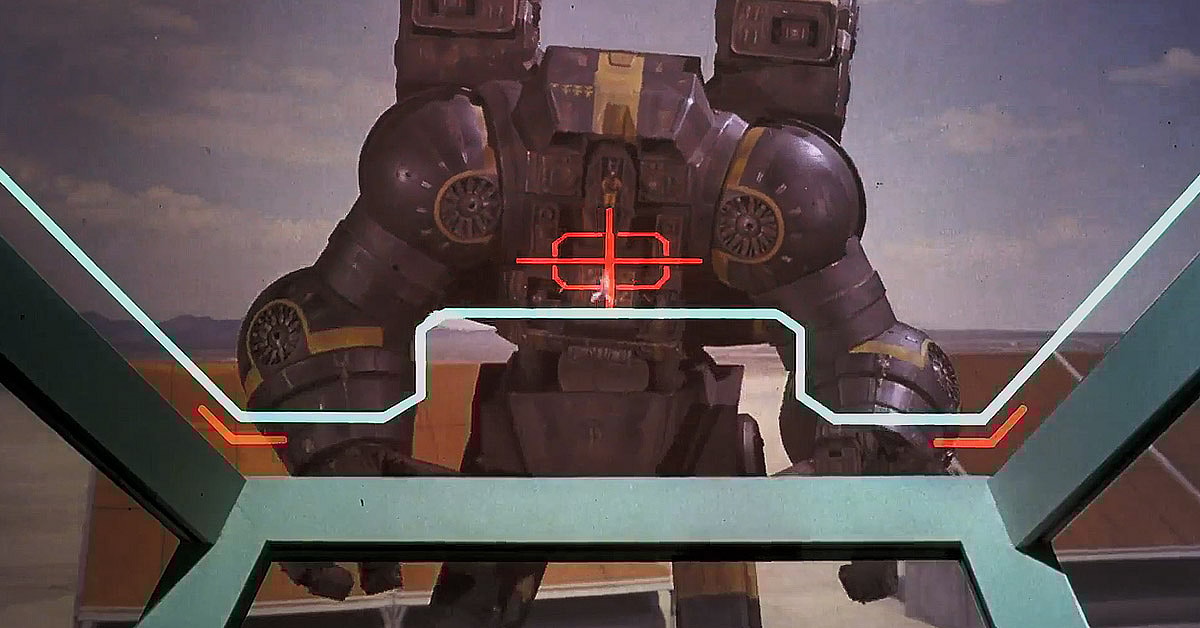 Achilles targets Alexander's robot with a new laser weapon in Robot Jox (1990), Empire Pictures