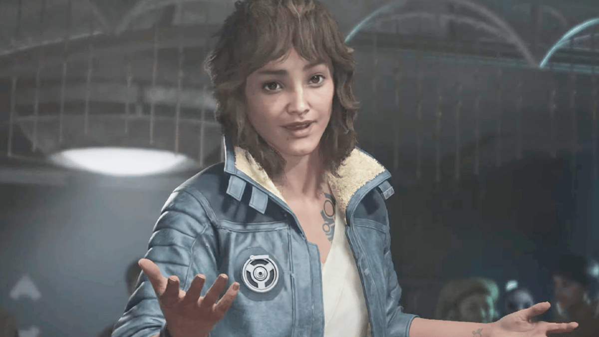 Kay Vess (Humberly González) tries to strike a deal with Gorak (Alexander Crowther) in Star Wars Outlaws (2024), Ubisoft