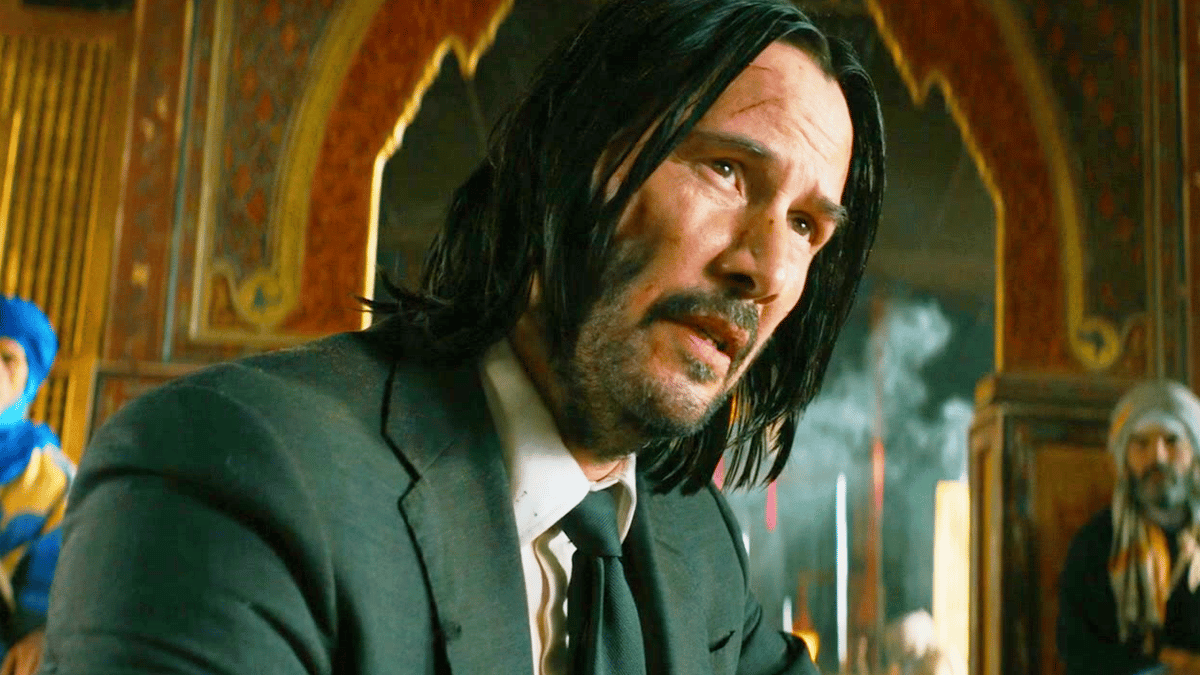 John Wick (Keanu Reeves) makes a plea to the Elder (Saïd Taghmaoui) in John Wick: Chapter 3 - Parabelllum (2014), Lionsgate