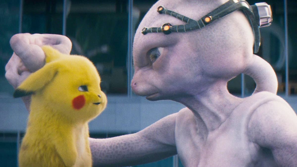 Mewtwo (Rina Hoshino and Kotaro Watanabe) reveals his plan to Pikachu (Ryan Reynolds) in Pokémon: Detective Pikachu (2019), Legendary Pictures