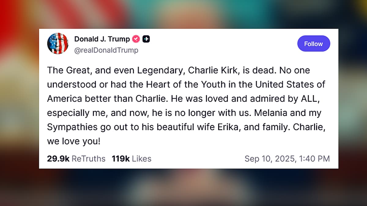 Donald Trump confirms Charlie Kirk death from shooting at Utah Valley University campus