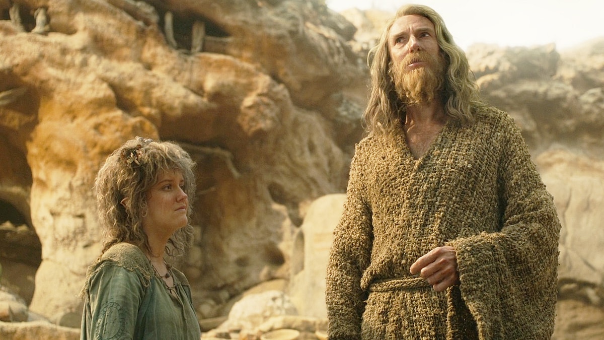 Gandalf (Daniel Weyman) mulls upon the new moniker given to him by Nori (Markella Kavenagh)  in The Lord of the Rings: The Rings of Power Season 2 Episode 8 "Shadow and Flame" (2024), Amazon Prime