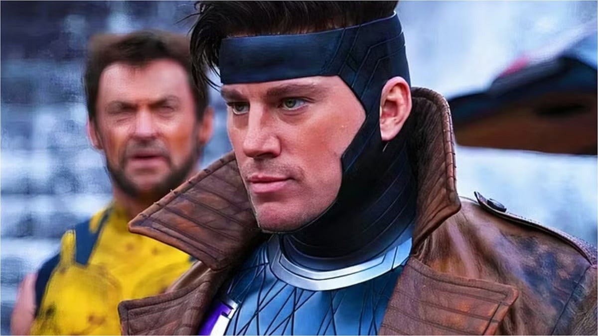 Gambit (Channing Statum) standing with Wolverine (Hugh Jackman) in Deadpool & Wolverine (2024), Marvel Entertainment