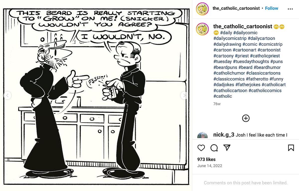 Joshua Masterson, Catholic Cartoonist Instagram