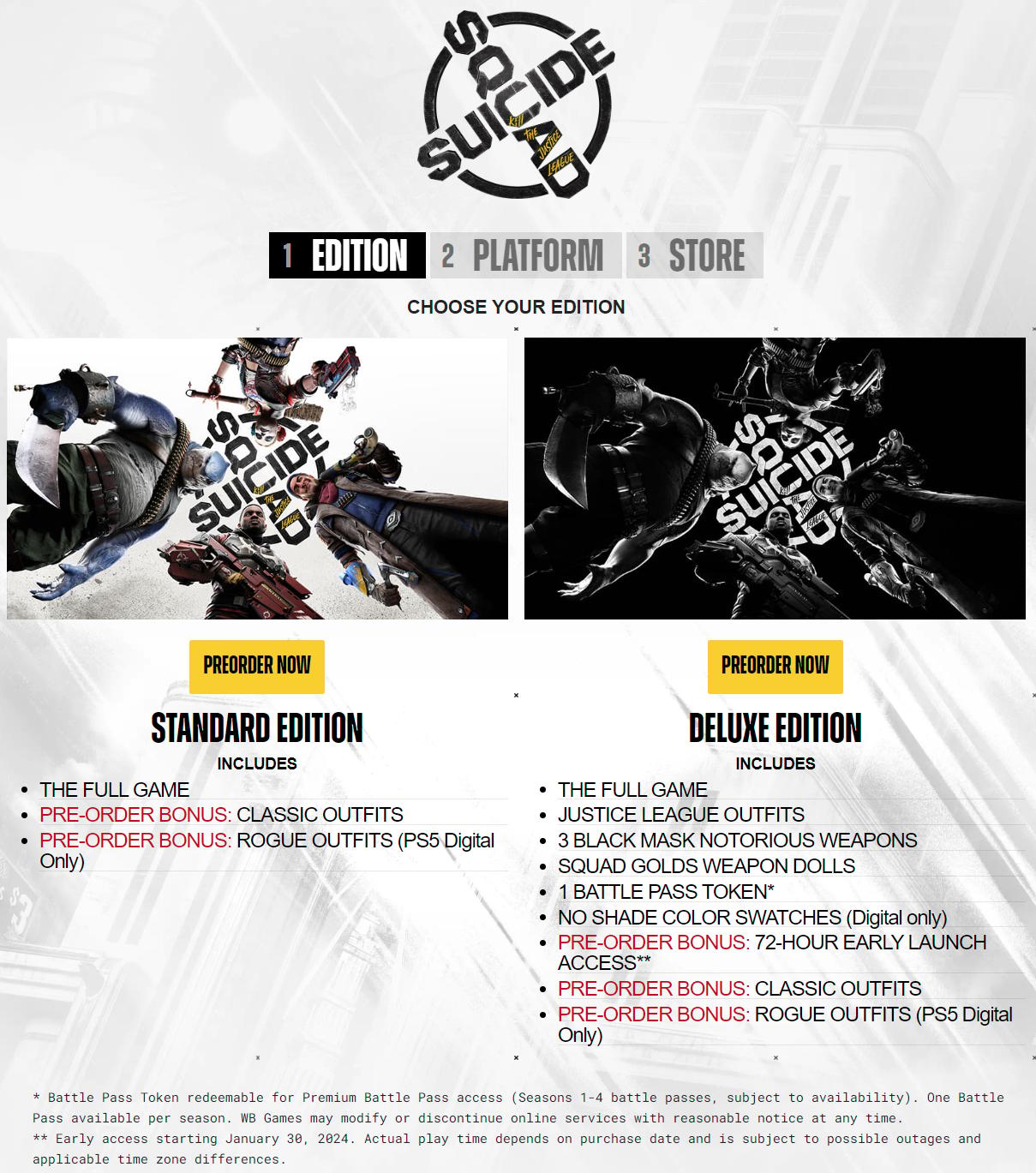 Rocksteady Studios showcase the differences between the standard and Deluxe Editions of the game via the official Suicide Squad: Kill The Justice League website