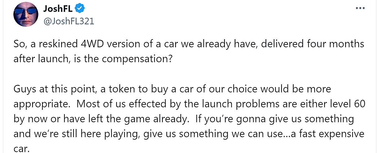 Fans are unhappy with the meager attempt by 'Test Drive Unlimited Solar Crown' to apologize for its poor launch state.