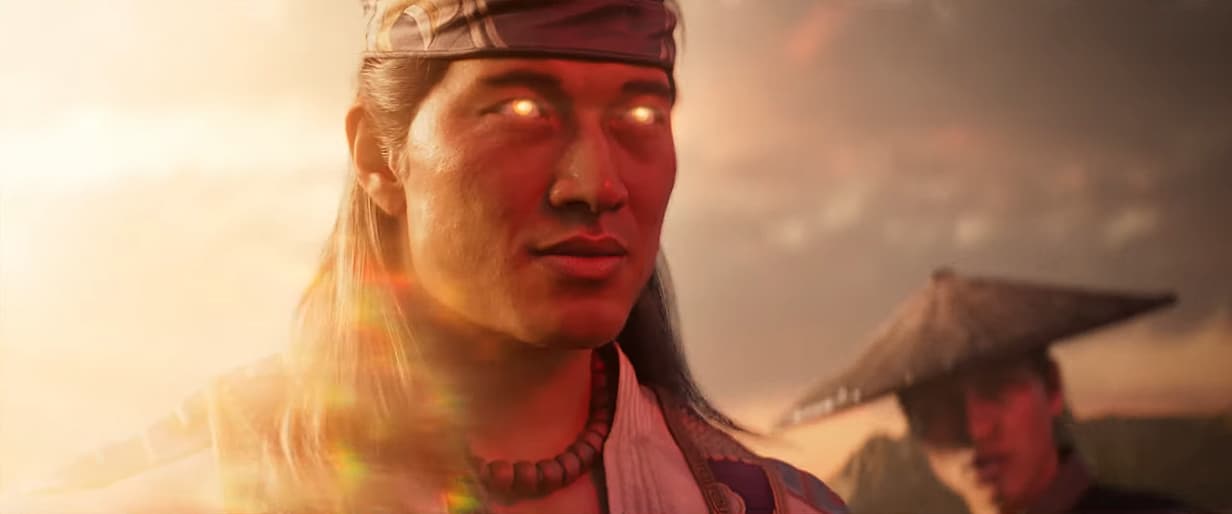 Liu-Kang the Fire God has glowing eyes in Mortal Kombat 1 (2023), Warner Bros. Games