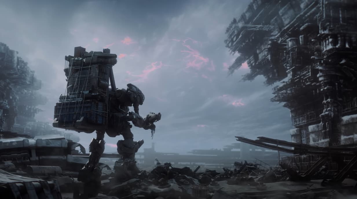 An Armored Core scavenges the ruins via Armored Core VI: Fires of Rubicon (2023), Bandai Namco Entertainment