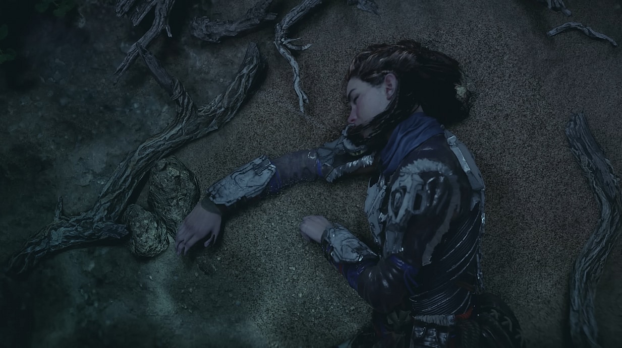 Aloy unconscious on the sea floor via Horizon Forbidden West (2022), Sony Interactive Entertainment