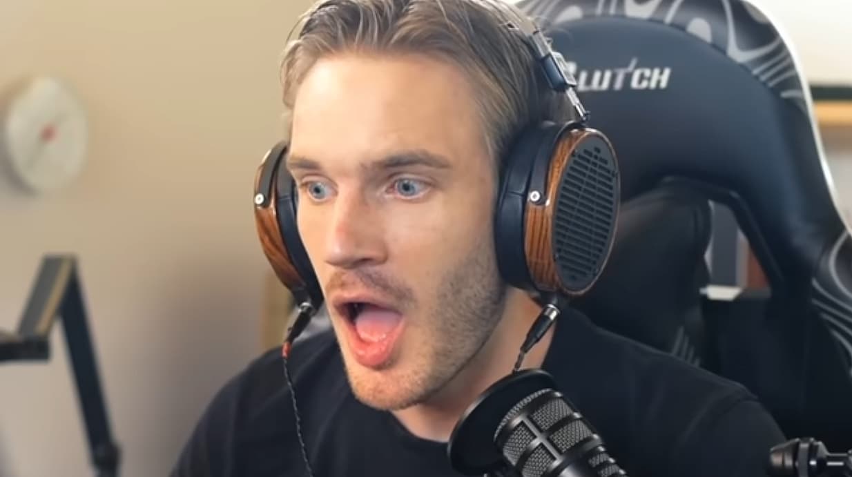PewDiePie looks shocked via I Tried Making AI Video... Accidentally made Nightmares!!, YouTube