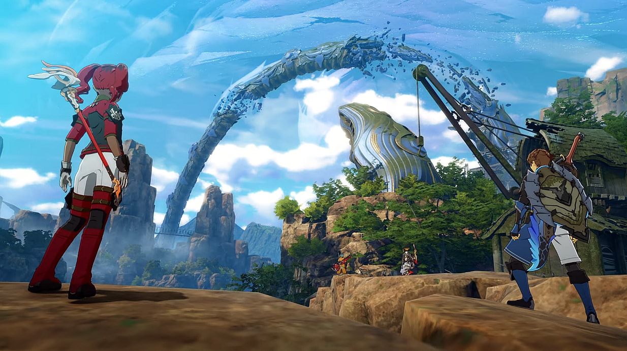 A Spell Weaver and Blade Warden look out over Montegnor Valley via Blue Protocol (2023), Amazon Games