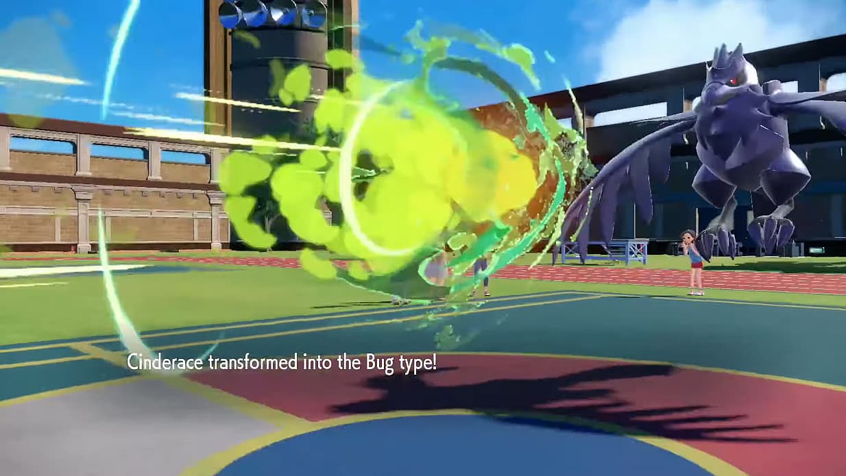 Cinderace uses U-Turn against Corviknight, Libero changes it to Bug-Type in Pokémon Scarlet &