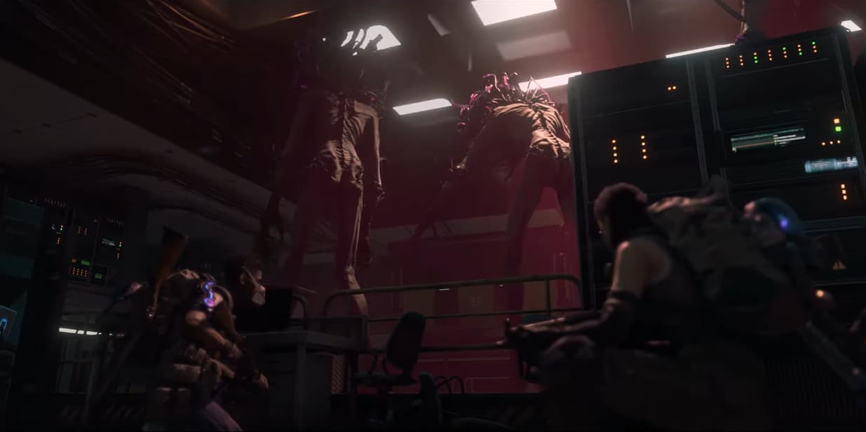 Players sneak up on a pair of Glutton Deviants in Once Human (2024), Starry Studio