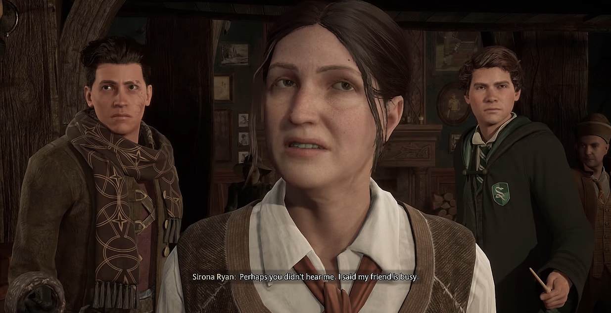 Sirona Ryan defends the player and Sebastian Sallow via Hogwarts Legacy (2023), Warner Bros. Interactive Entertainment