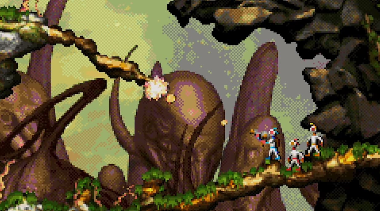 The player uses the Ground-Maker to create platforms in Moons of Darsalon (2023), Dr. Kucho! Games, Astrolabe Games