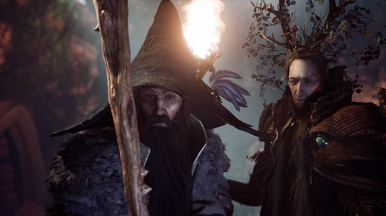 Gandalf and Thranduil discuss grave matters in The Lord of the Rings: Gollum (2023), Nacon